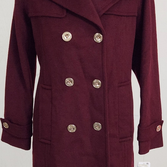 Michael Kors Peacoat Wool Blend Double Breasted Coat - Picture 4 of 13